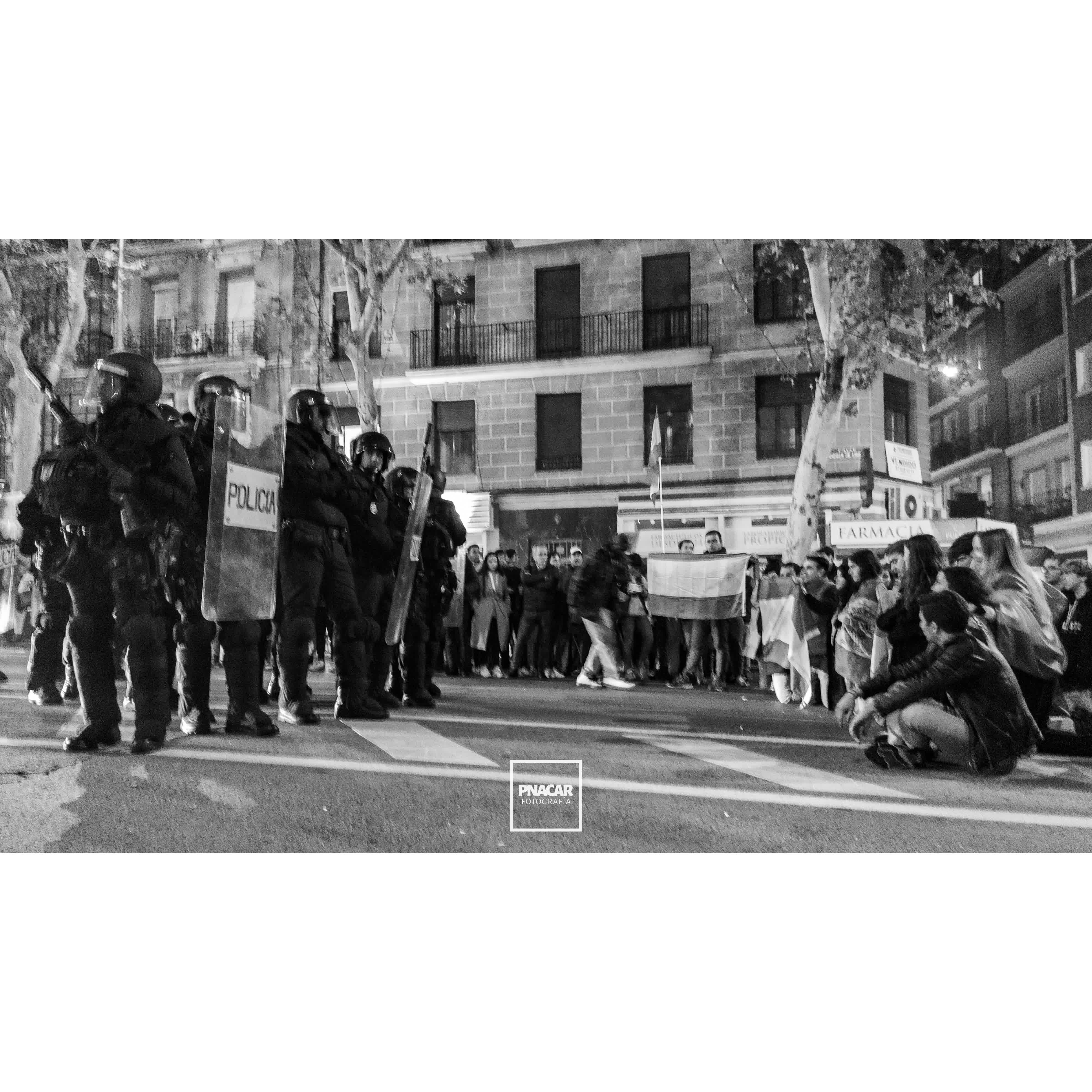 Protest at Ferraz, Madrid, 2023