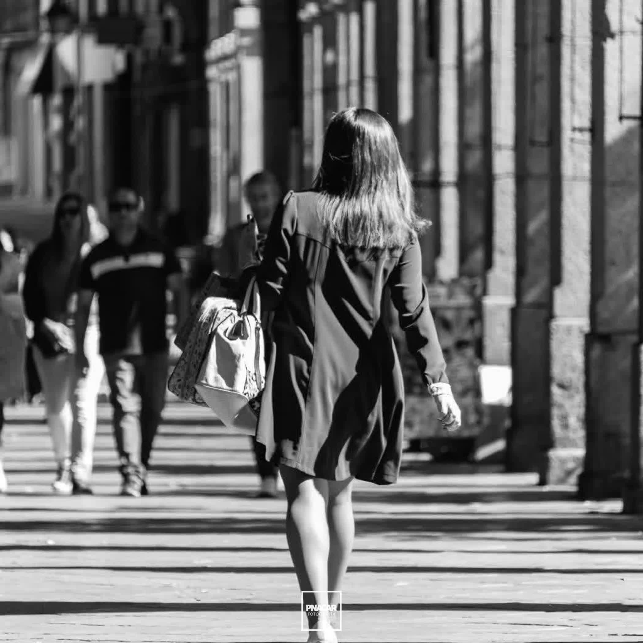 Girl walking by