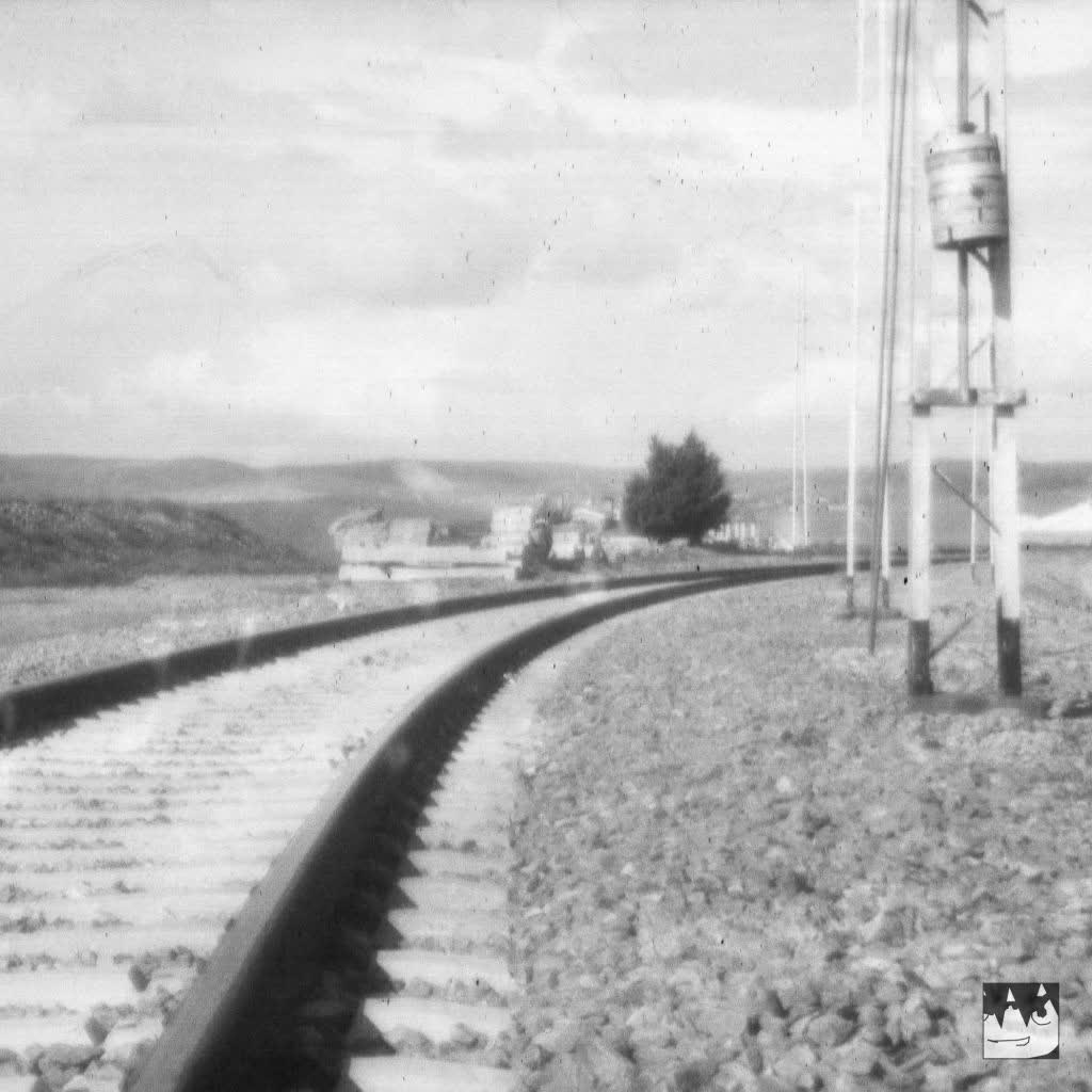 Railway track in black and white 