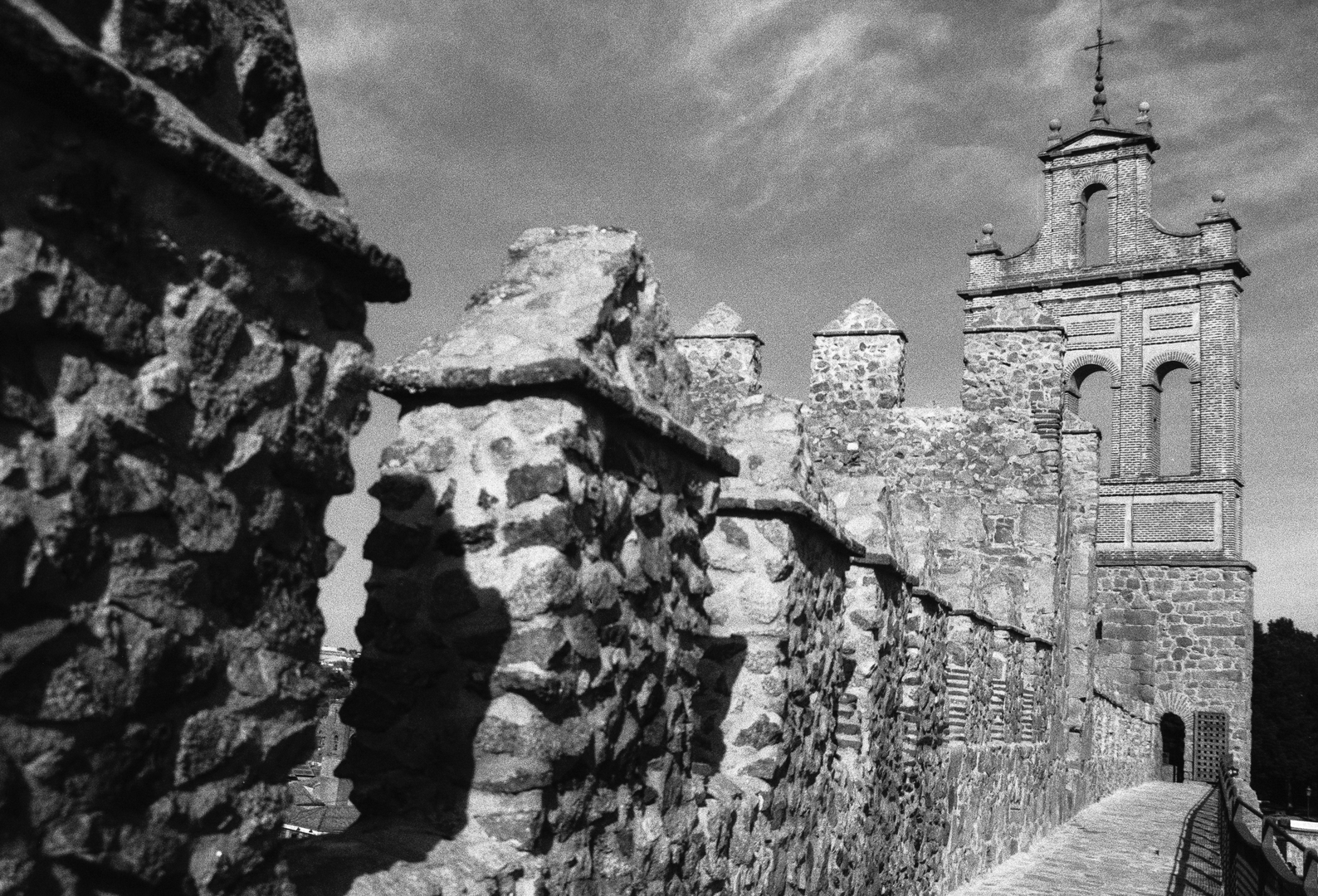  Rampart wall of Avila, Spain, viewed from its top, and the the "Carmen" belfry (c) pmartinasi