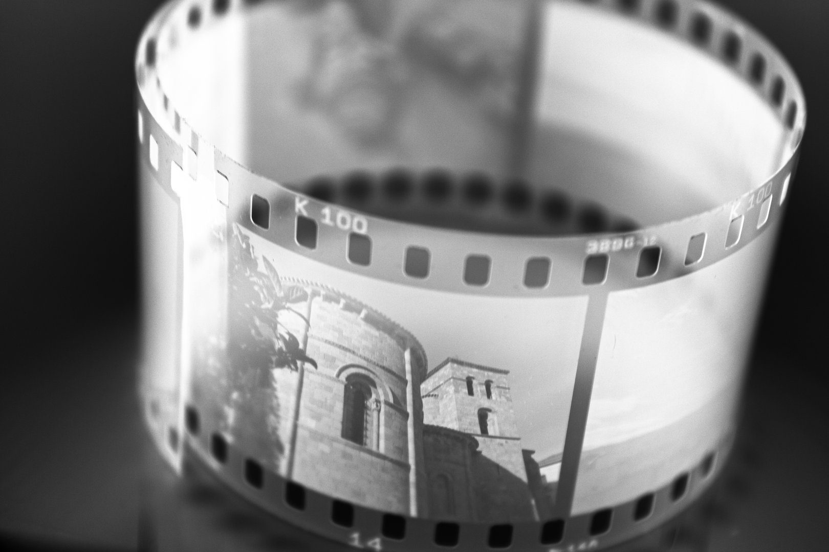  Vintage Film Strip Featuring Historic Architecture on Photographic Frame. (c) pmartinasi