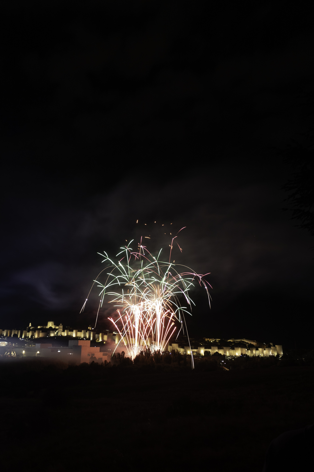  Fireworks in honour to Saint Theresa in front of the northen wall of the rampart at Avila, Spain (october 2025) (c) pmartinasi