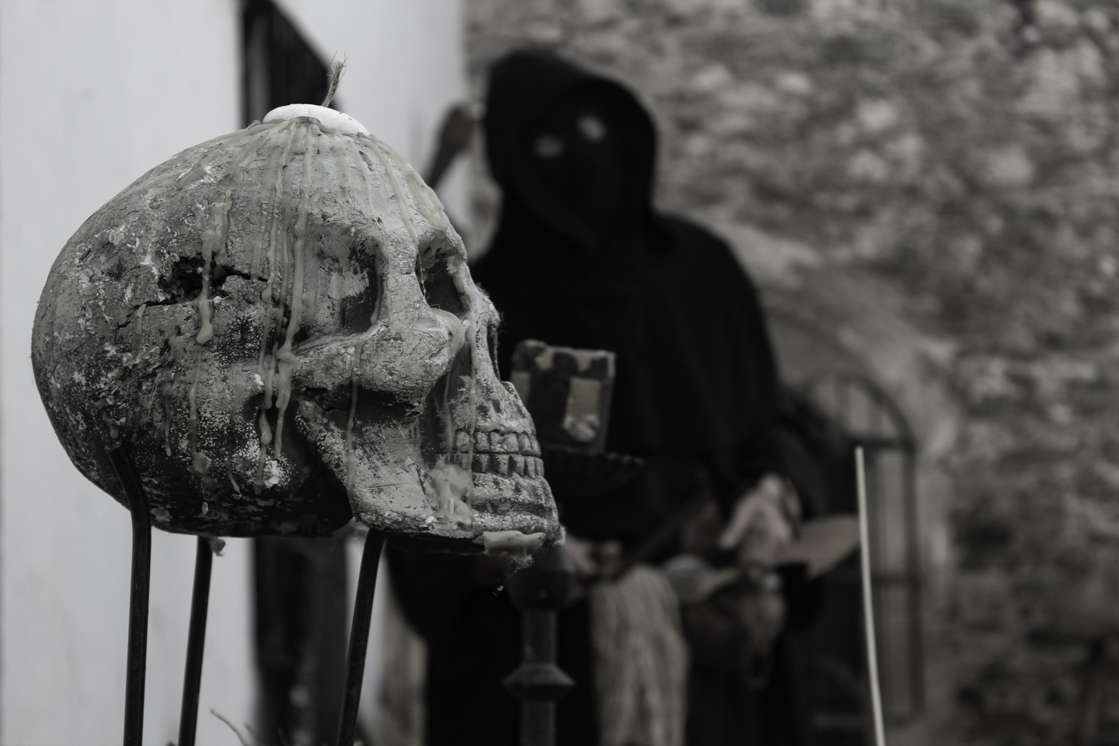 Haunted alley, full of stinkers, in the medieval market and fair of Oropesa, Toledo, Spain. (c) pmartinasi