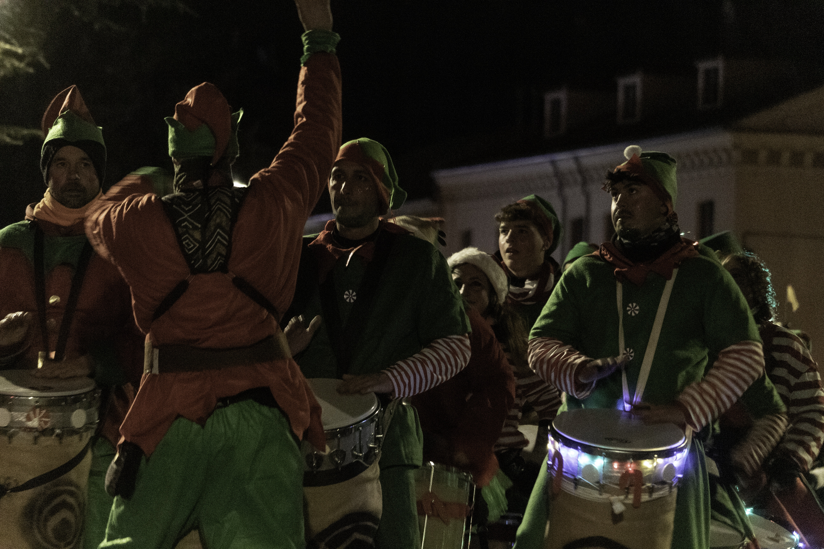  A group of Christmas elves play a vibrant batucada at the Three Wise Men Parade 2026 in Ávila, Spain, filling the streets with rhythm, colour and energy as part of this much-loved Epiphany tradition. January 2026. (c) pmartinasi