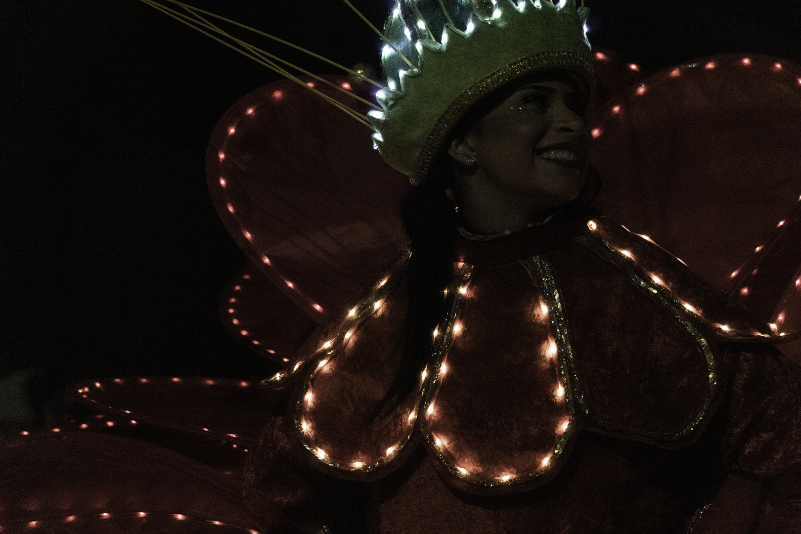  Avila, Spain; 01.05.2026: Illuminated costumes and glowing details during the Three Wise Men Parade 2026 in Ávila, capturing the magical night atmosphere of the traditional Epiphany celebration in Spain. January 2026. (c) pmartinasi