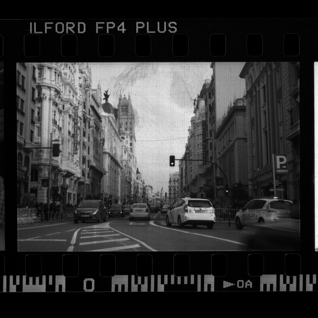 Gran Via, at Madrid, Spain, on a 35mm strip (c) pmartinasi