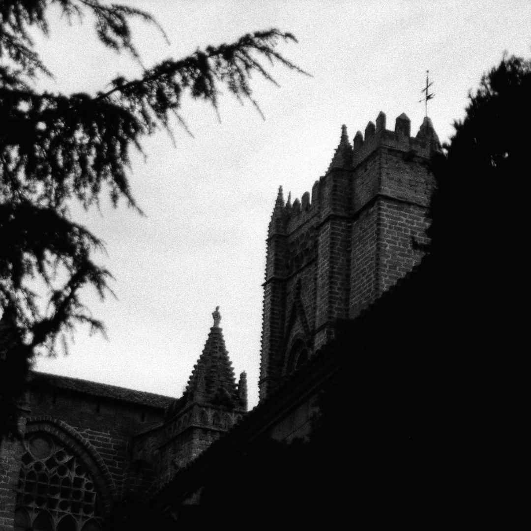  View of the belfry of the cathedral in Ávila, Spain (c) pmartinasi