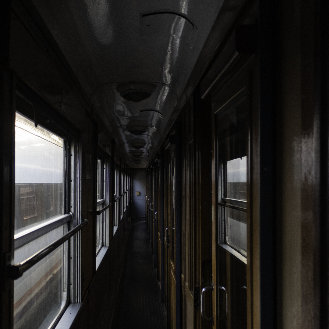  Narrow Corridor of King Felipe II's Historic Train From Madrid Príncipe Pío to El Escorial. (c) pmartinasi