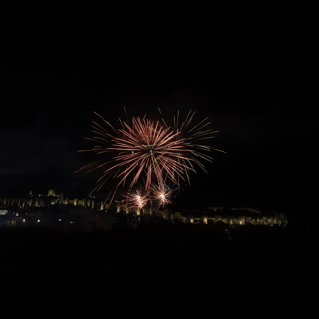  Fireworks in honour to Saint Theresa in front of the northen wall of the rampart at Avila, Spain (october 2025) (c) pmartinasi