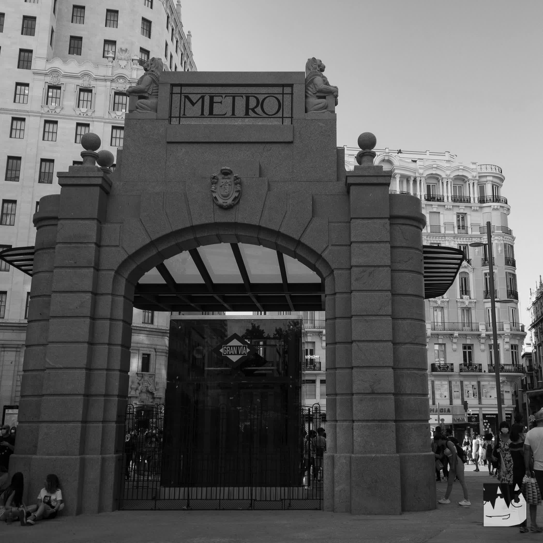Access to Metro Gran Via, at Madrid 